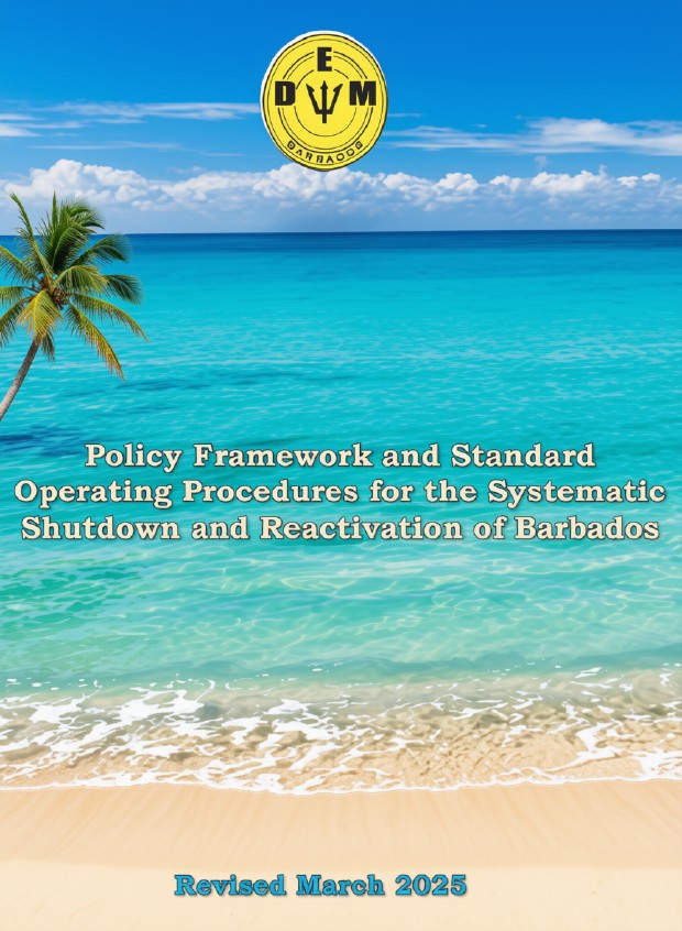 Cover of the Policy Framework and Standard Operating Procedures for the Systematic Shutdown and Reactivation of Barbados, revised March 2025